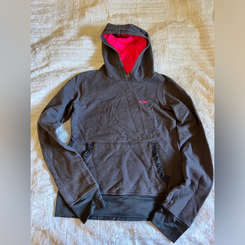 Champion Girls Gray And Pink Hooded Sweatshirt Size XL